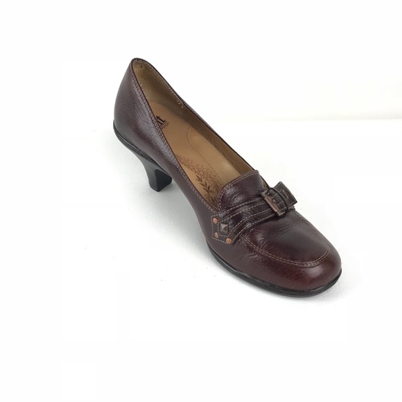 Sofft Loafer Pumps Pebble Leather Kitten Heel - Picture 6 of 8